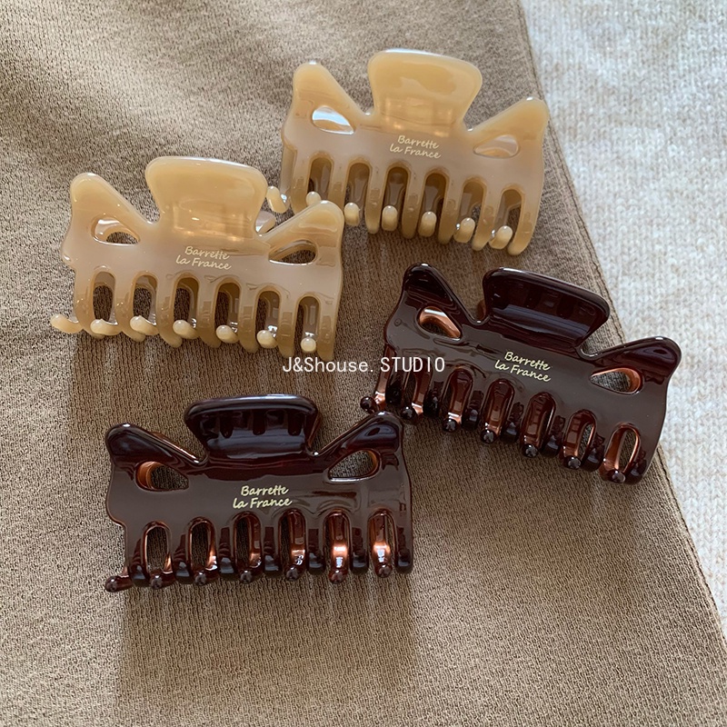 Kf723 กิ๊บติดผม สีกาแฟและน้ําตาลอะซิเตท ขนาดเล็ก สไตล์เกาหลี สําหรับผู้หญิง