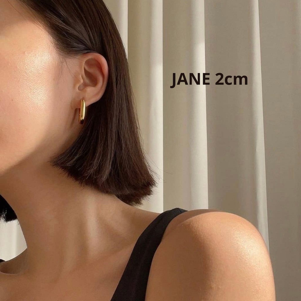 LAC.COLLECTION - Jane 1.2cm & 2cm / ต่างหูห่วงทรงตัว U มี 2 ขนาด