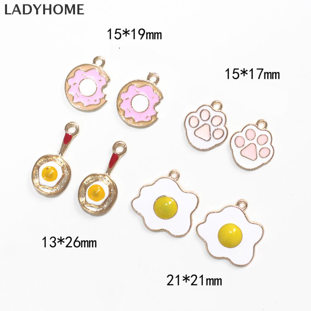 Ladyhome จี้รูปอุ้งเท้าน่ารัก โลหะผสมสังกะสี สําหรับทําเครื่องประดับ DIY 10 ชิ้น/ล็อต