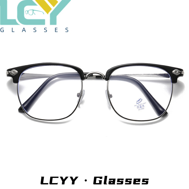 Lcyy2022 ใหม่ แว่นตา กรอบโลหะ ป้องกันแสงสีฟ้า สไตล์เรโทร สําหรับผู้ชาย -0°-5.0°/820