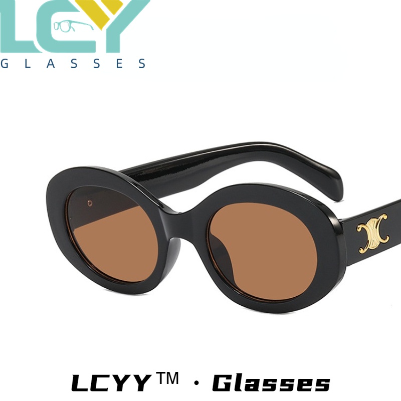 Lcyy2023 ใหม่ แว่นตากันแดดแฟชั่น ทรงวงรี สไตล์ยุโรป และอเมริกาย้อนยุค 5293