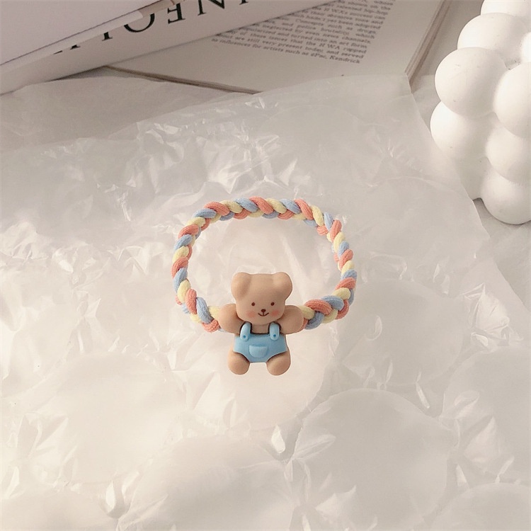 Lemoncute ยางรัดผมหนัง ยืดหยุ่นสูง ลายกระต่าย หมีน้อย สําหรับผู้หญิง