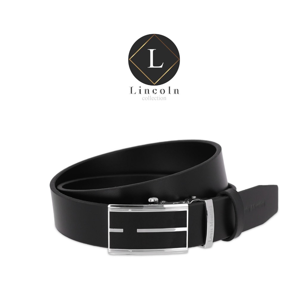 Louis Montini Automatic Belt เข็มขัดหนังแท้ หัวออโต้เมติก เข็มขัดผู้ชาย หนังวัวแท้  Men Belt – MGN350
