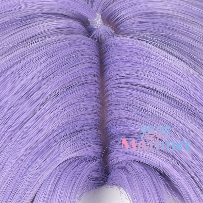 Manmei Game Nu: Carnival Kuya Cosplay Wig 32cm Light Purple Gradient Short Wigs Heat Resistant Synthetic Halloween Party Hair