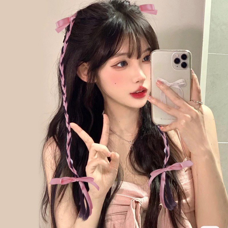 [Marvelous] กิ๊บติดผมหางม้า ริบบิ้นถักเปีย แฮนด์เมด Y2K สําหรับต่อยมวย