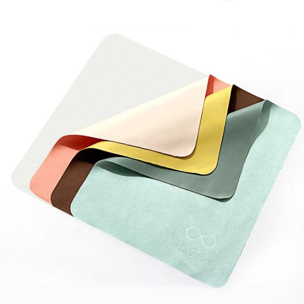 Melodygoods1 ผ้าไมโครไฟเบอร์ทําความสะอาดเลนส์แว่นตา หนังนิ่ม หลากสี 5 10 ชิ้น