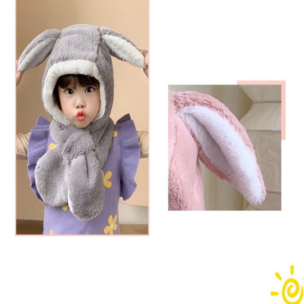 Mh หมวกผ้ากํามะหยี่ขนนิ่ม ลายการ์ตูนน่ารัก ให้ความอบอุ่น