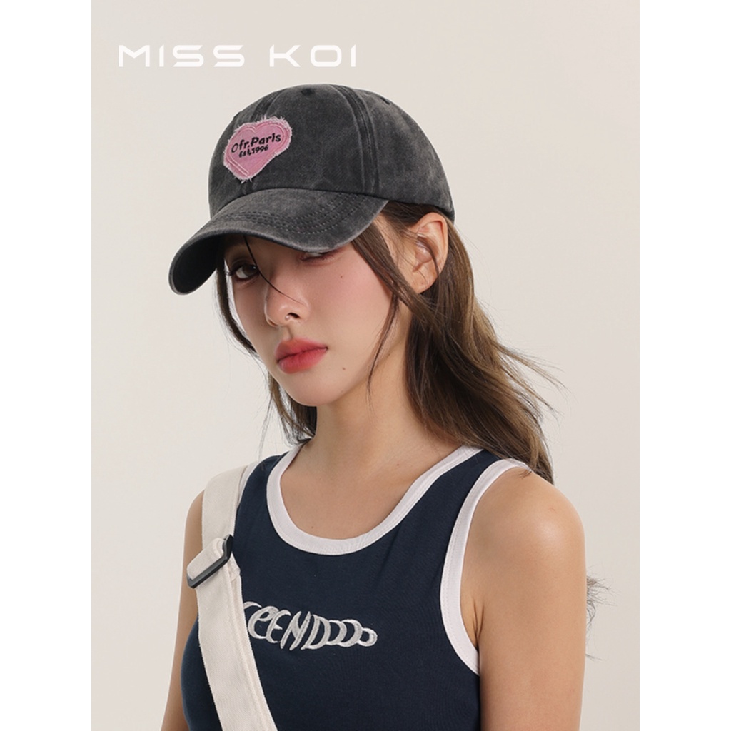 Misskoi [พร้อมส่ง] หมวกเบสบอล ปีกกว้าง ขนาดเล็ก เข้ากับทุกการแต่งกาย สําหรับผู้ชาย และผู้หญิง