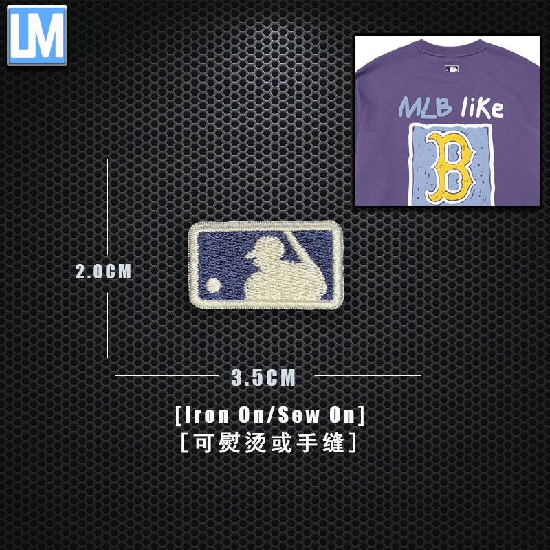 Mlb สติกเกอร์ป้ายฉลาก ทรงสี่เหลี่ยม ปักลาย สําหรับติดตกแต่งเสื้อผ้า คอมพิวเตอร์