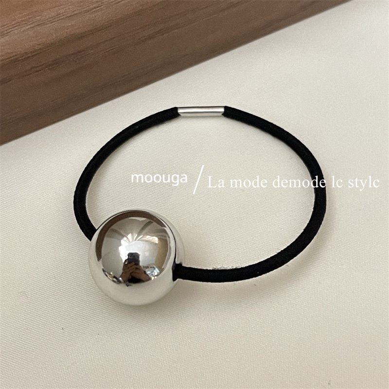 Moouga ยางรัดผมหางม้า สีเงิน สไตล์เกาหลี ไฮเอนด์