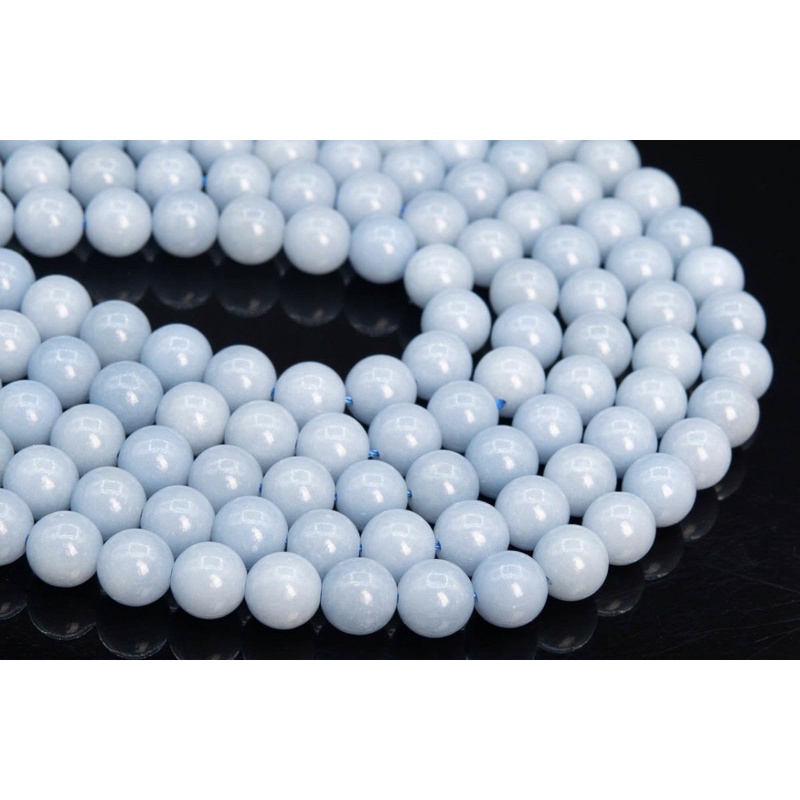 Natural Angelite Stone Beads Strand  6 mm 8mm Round Bead 42 cm long strand available