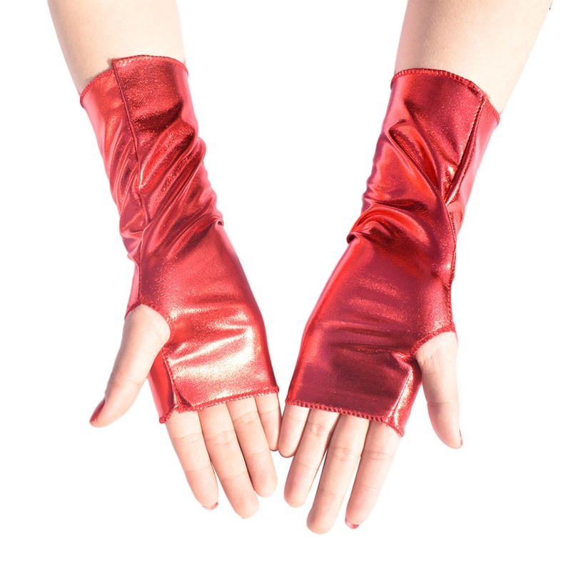 Nerv ถุงมือหนัง แบบสั้น สไตล์พังก์ ไม่มีนิ้ว สําหรับแต่งตัวฮาโลวีน