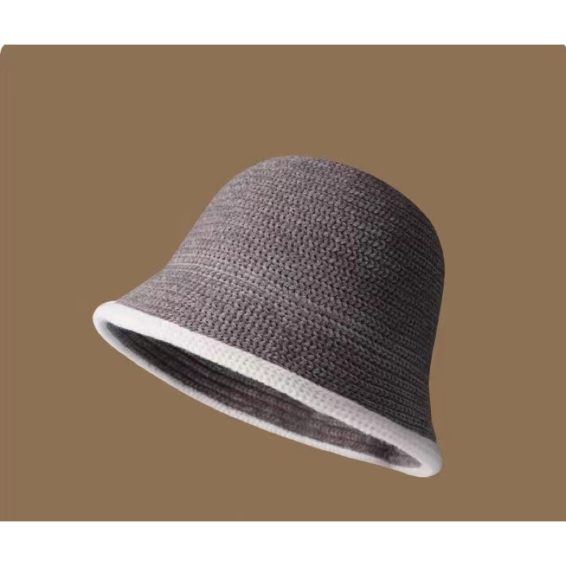 New#bucket หมวกไหมพรมสไตล์ญี่ปุ่นแบบใหม่（底纹）