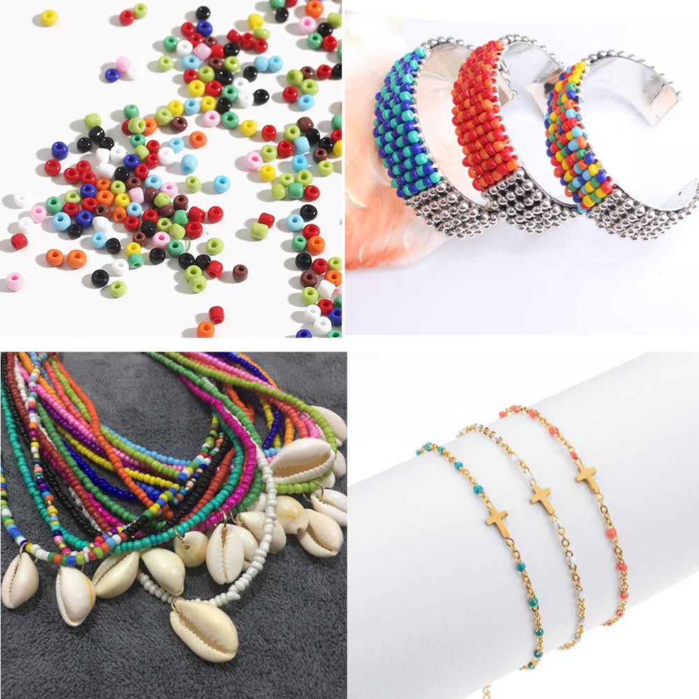 Nicebeads ลูกปัดคริสตัลหลากสี 2 มม . 300-1000 ชิ้นสําหรับทําเครื่องประดับแฮนด์เมด Diy