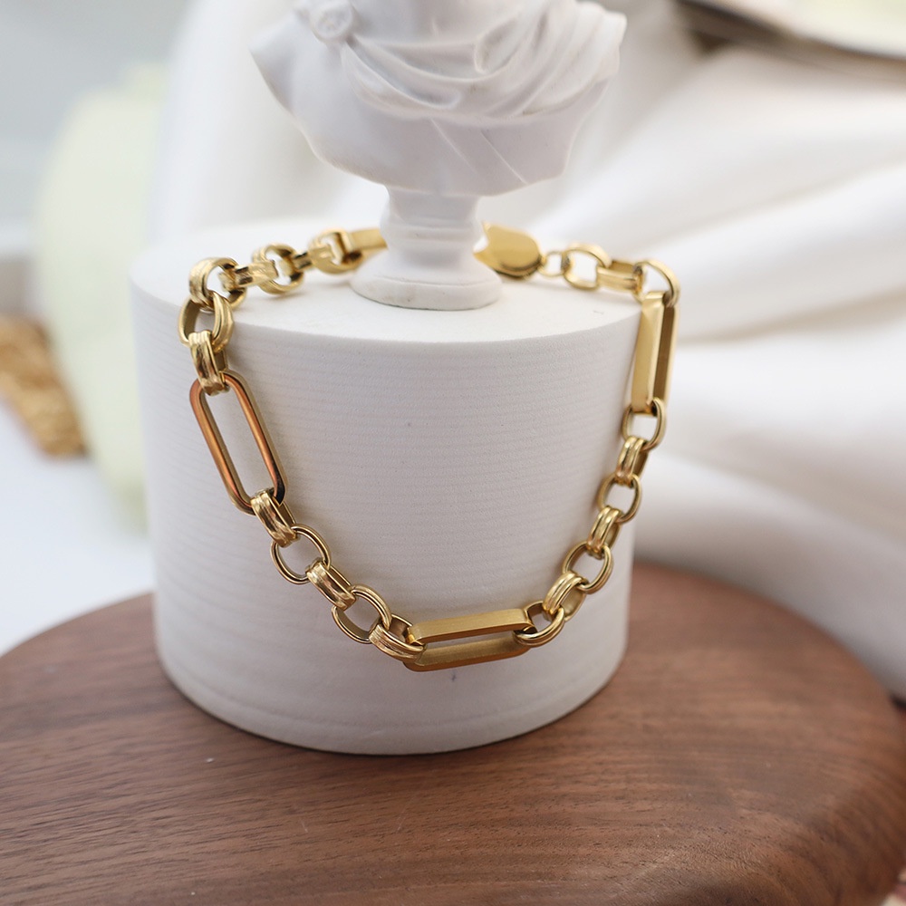 Niche สร้อยข้อมือสเตนเลส 18K ชุบสุญญากาศ สไตล์ยุโรป อเมริกัน