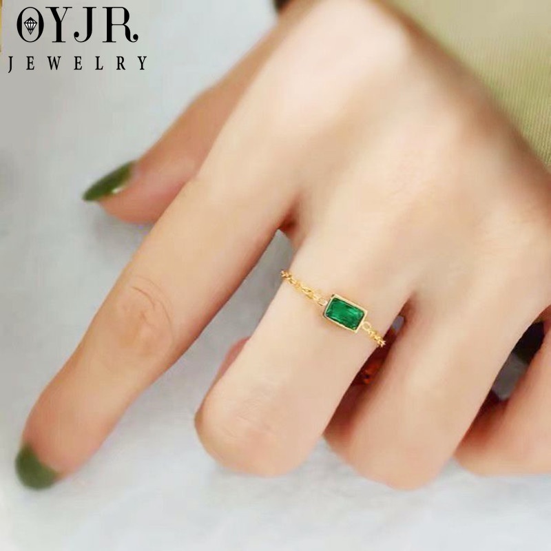OYJR แหวนสแตนเลส แบบดึง แหวนปรับขนาดได้แฟชั่นสำหรับผู้หญิง