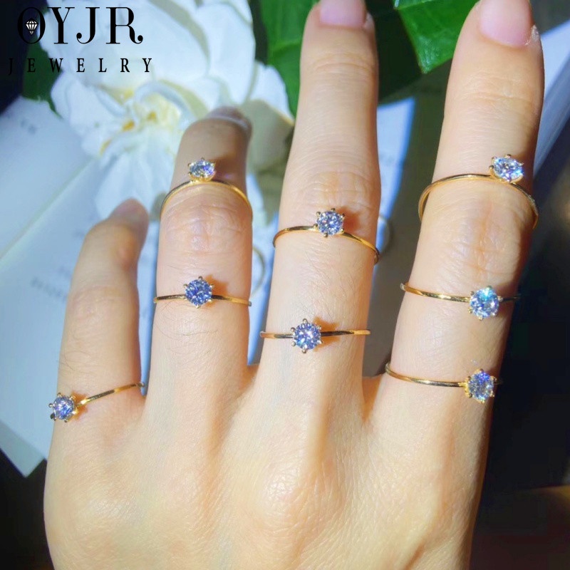 OYJR แหวนเพชรสวยๆ แหวนสแตนเลสแท้สำหรับผู้หณิง