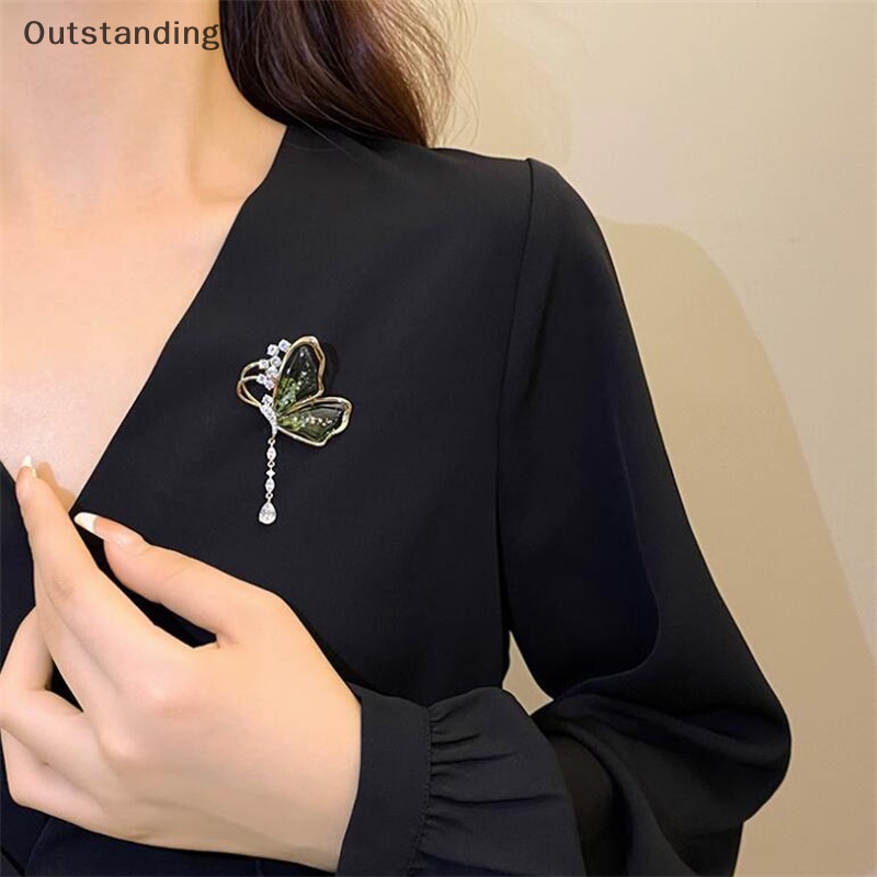 Outstanding ใหม่ เข็มกลัด โปร่งแสง รูปผีเสื้อ พรีเมี่ยม ขายส่ง