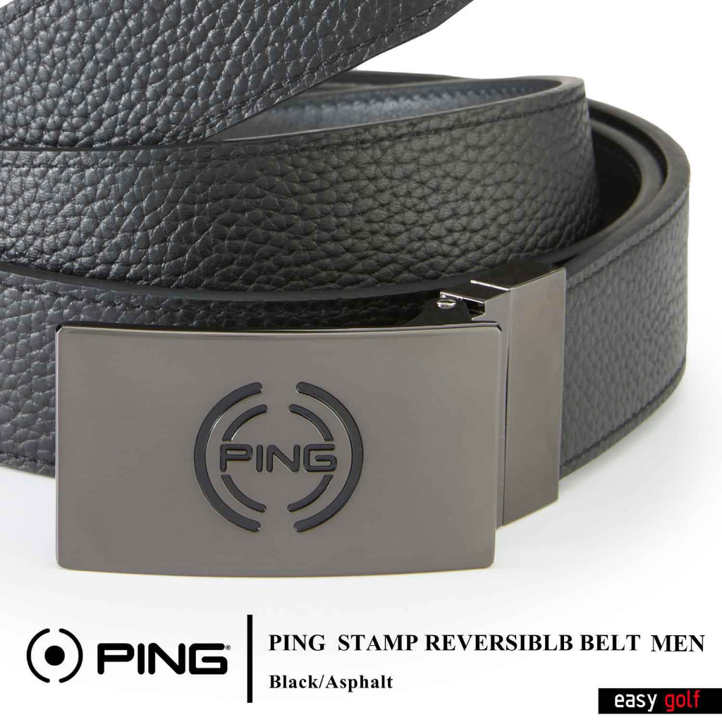 PING STAMP REVERSIBLE BELT  PING  BELT  เข็มขัดผู้ชาย เข็มขัดหนัง