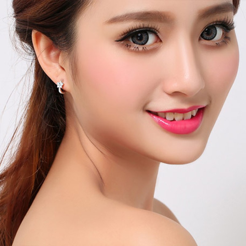 PLINTH 925 ต่างหูเงินเพชรผีเสื้อแฟชั่นญี่ปุ่นและเกาหลีอารมณ์น่ารัก505