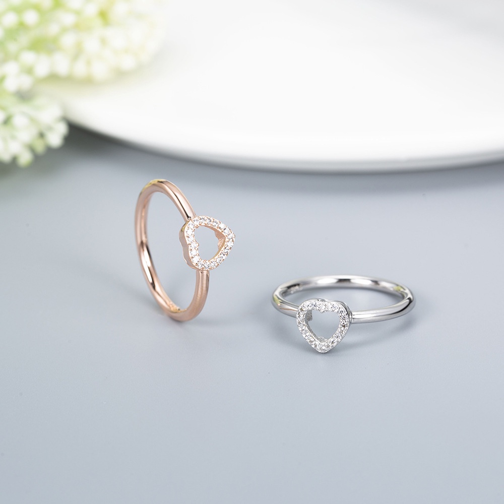 Pandora แหวนเงิน 925 ประดับเพชร เพทาย รูปหัวใจ สไตล์คลาสสิก สําหรับผู้หญิง งานแต่งงาน