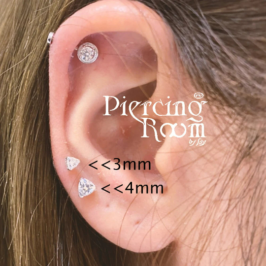 PiercingRoomByJay Trillian Triangle Flat Back เงินแท้