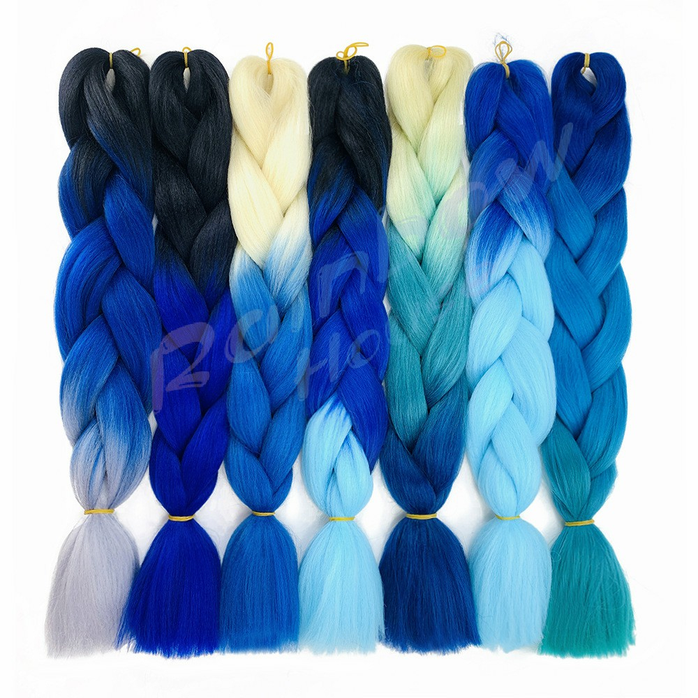 Rainbow ผมเปีย ไหมถักผม สีทูโทน แอฟริกันเดรดล็อกส์   wig braids