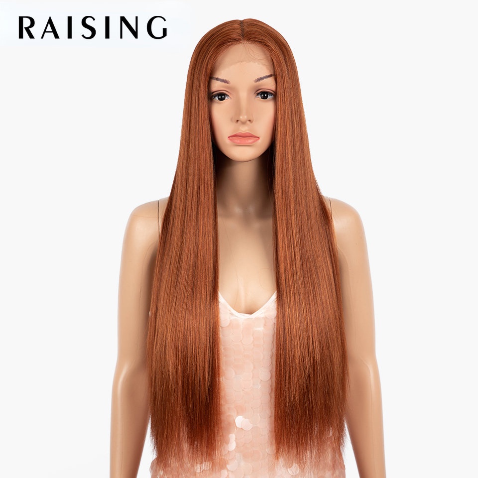 Raising วิกผมสังเคราะห์ ยาวตรง 30 นิ้ว สีดํา สีน้ําตาลเข้ม สีเขียว สีม่วง สีฟ้า สําหรับผู้หญิง