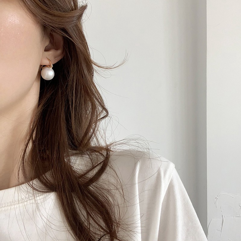 Retro Fashion Pearl Earrings Basic Pearl Ball Drop Earrings Simple Piercing Earrings(A10-04-11)