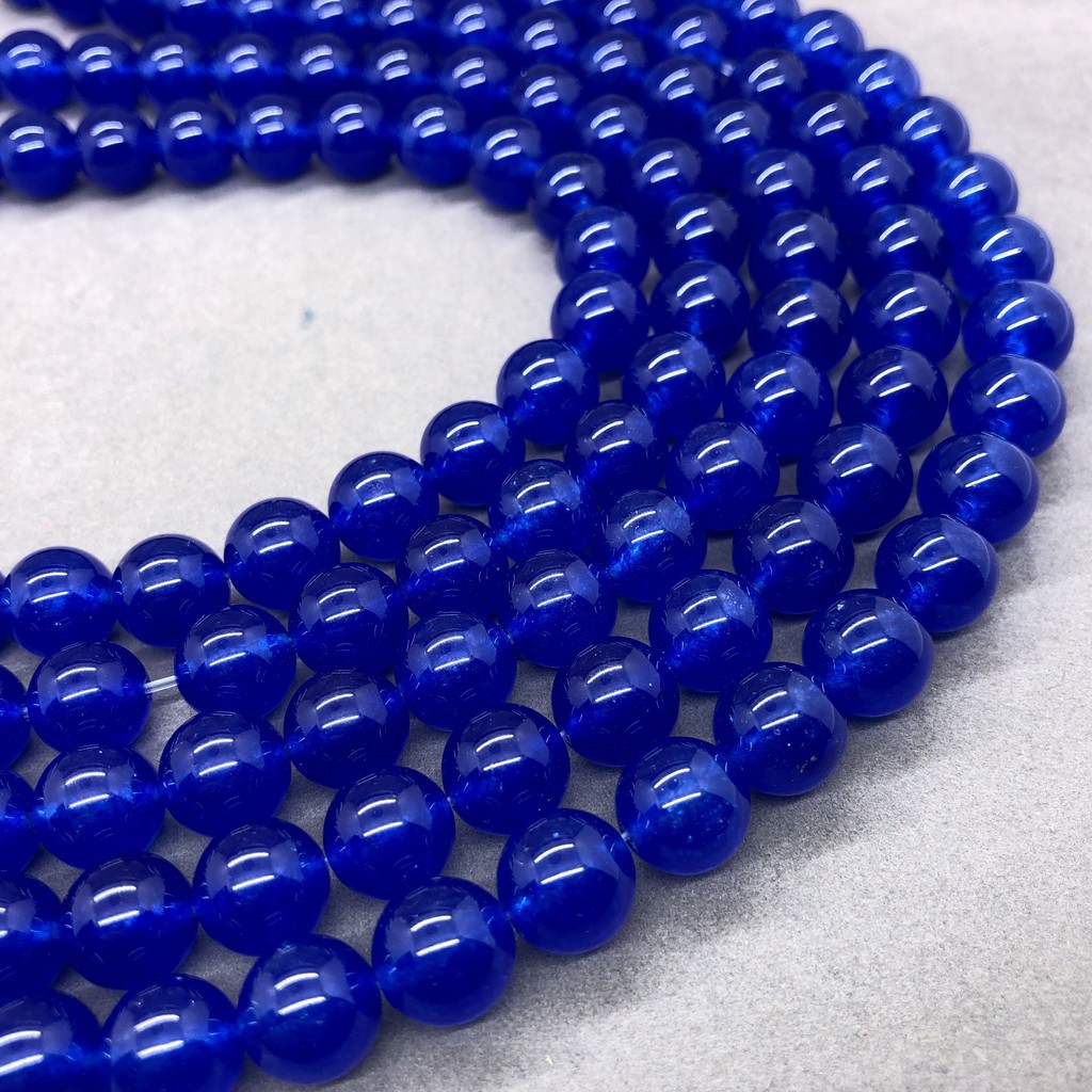 Royal Blue Chalcedony Jade Beads ฟ้าโมราหยกลูกปัด 4-12 มิลลิเมตรรอบธรรมชาติหลวมหิน DIY สำหรับเครื่องประดับ
