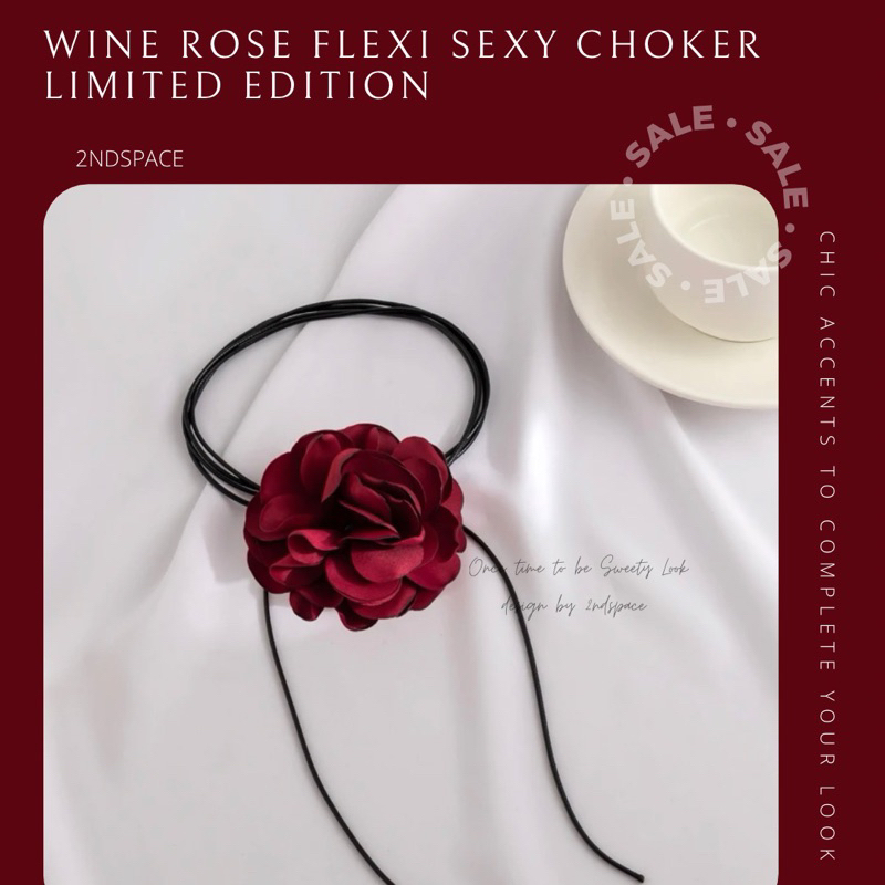 SALE โช้กเกอร์ดอกไม้แบบผูกเองได้ตามใจสไตล์Sexy Flexi Rose Basic Choker พร้อมส่งนะค้า