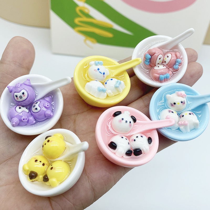 SANRIO จี้เกี๊ยวซานริโอ้ 3d สําหรับทําขนมจีบ DIY 6 ชิ้น 1 ชุด