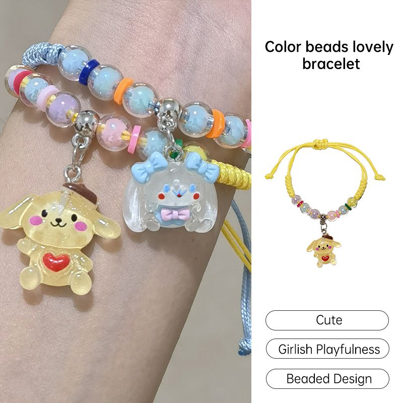 SANRIO สร้อยข้อมือ ลายการ์ตูนน่ารัก สามารถปรับได้ เครื่องประดับ สําหรับคู่รัก นักเรียน