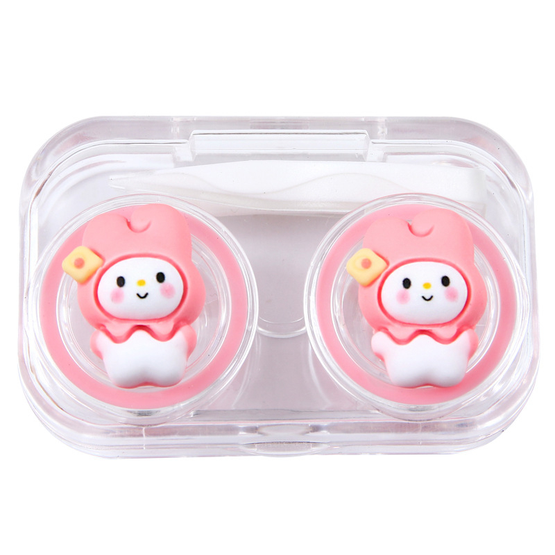 SANRIO ใหม่ กล่องคอนแทคเลนส์เรซิ่น ลายการ์ตูนซานริโอ้ 3D แวววาว แบบพกพา แฟชั่น 2024