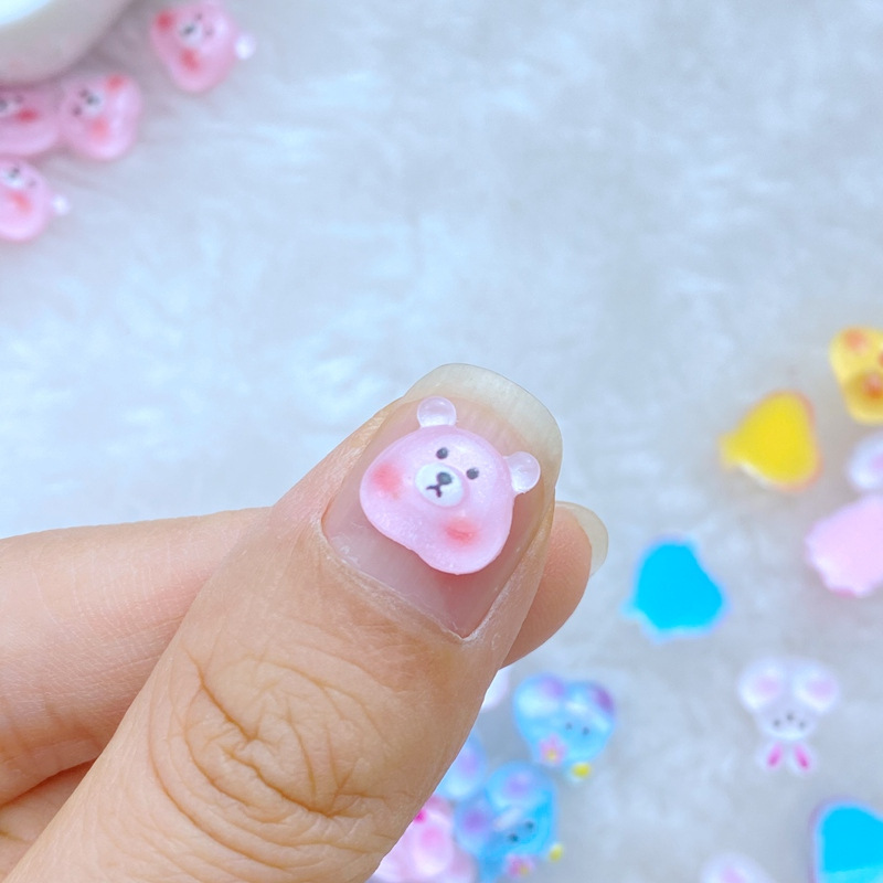 SANRIO新款树脂美甲配件卡通青蛙，兔子，熊，小鸡 3D，DIY，50 件