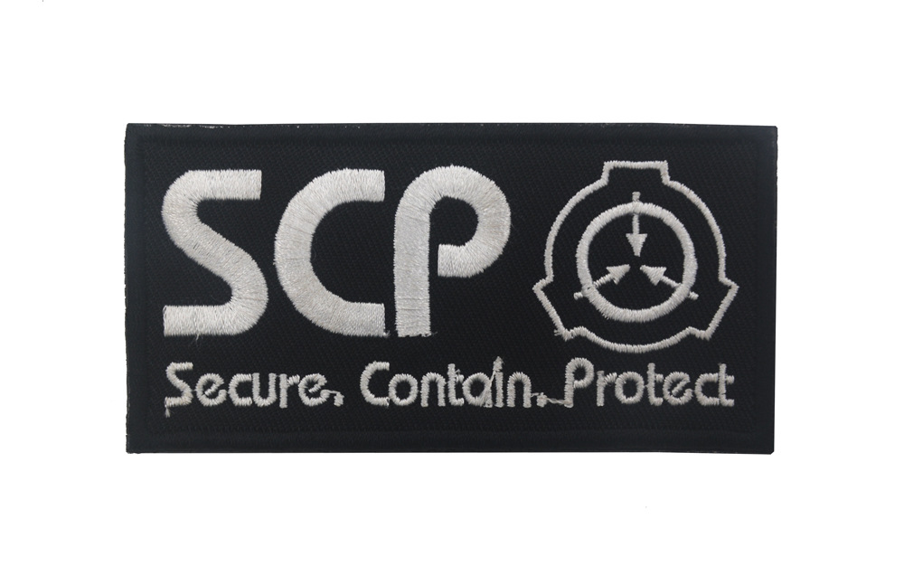 Scp โลโก้รองพื้น เวลโคร ตรา ปัก SCP ยุทธวิธี เสื้อกั๊ก ตรา เหนือธรรมชาติ งานอดิเรก ปลอกแขน