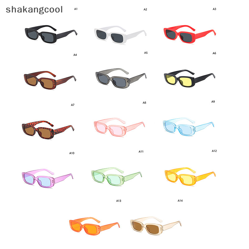 Shakangcool แว่นตากันแดด ทรงสี่เหลี่ยมผืนผ้า ขนาดเล็ก สไตล์วินเทจ สําหรับผู้หญิง SGL