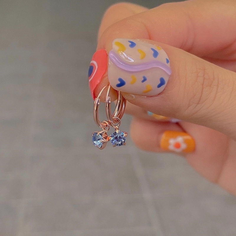 SissyJewelry // ต่างหูเงินแท้ พลอย Swarovski Light Sapphire collection