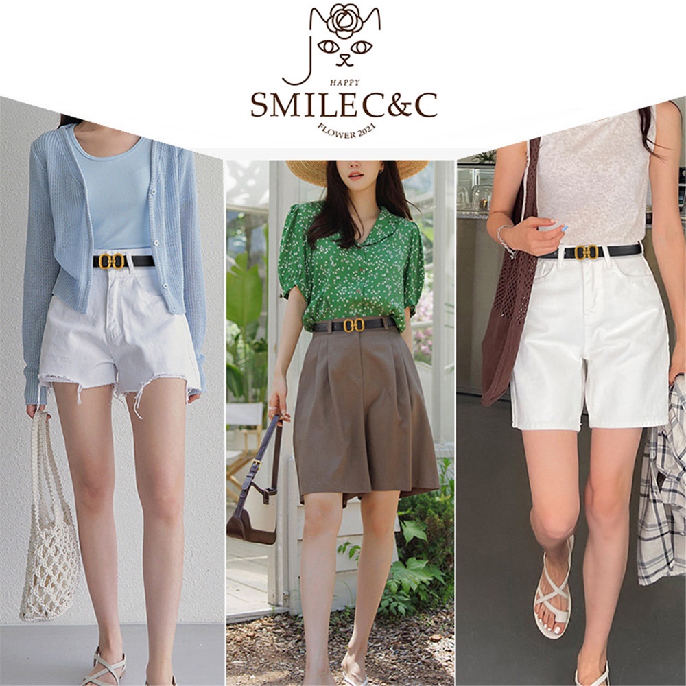 SmileFairyCC 【COD & พร้อมส่ง】 เข็มขัดหนังนิ่ม คุณภาพสูง สไตล์เกาหลี สําหรับผู้หญิง