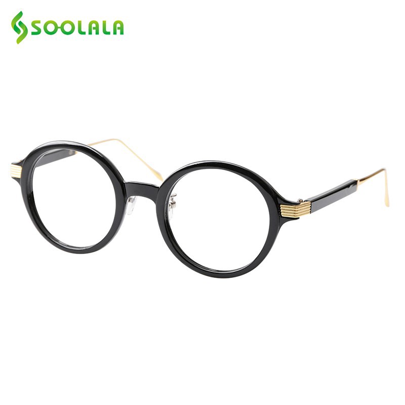 Soolala TR90 แว่นตาอ่านหนังสือ เลนส์ใส ทรงกลม สําหรับผู้หญิง ผู้ชาย ราคาถูก