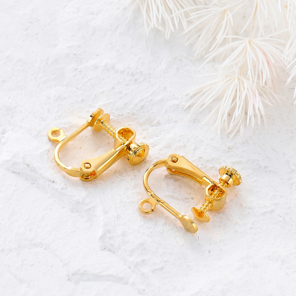 St. kunkka คลิปหนีบหู ชุบทองแท้ 18K 15.5 * 17 มม. สําหรับทําเครื่องประดับ 10 ชิ้น