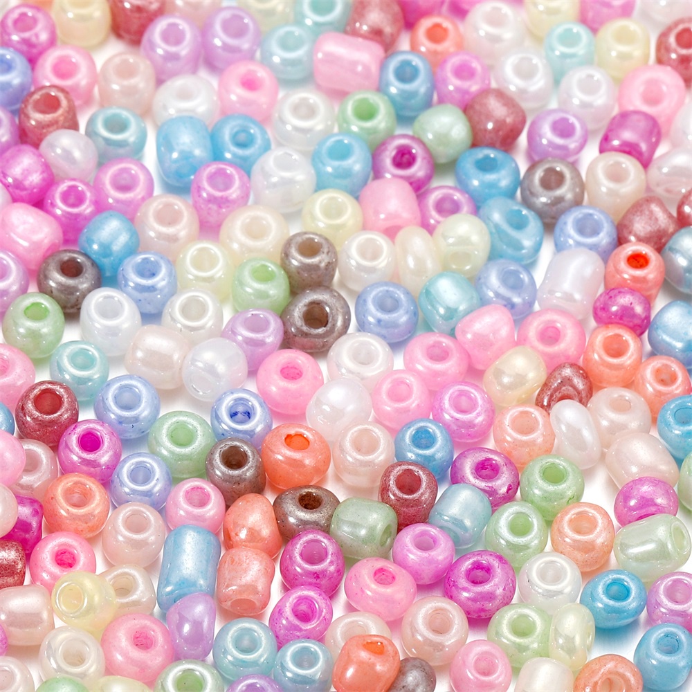 St.kunkka 3-4mm 300/500pcs ลูกปัดแก้วพาสเทลสุดน่ารัก