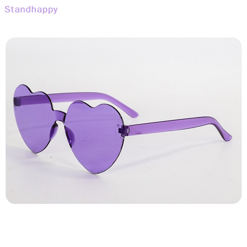 Standhappy แว่นตากันแดด โพลาไรซ์ รูปหัวใจ ไม่มีขอบ UV400 สี สไตล์วินเทจ สําหรับผู้หญิง 2024