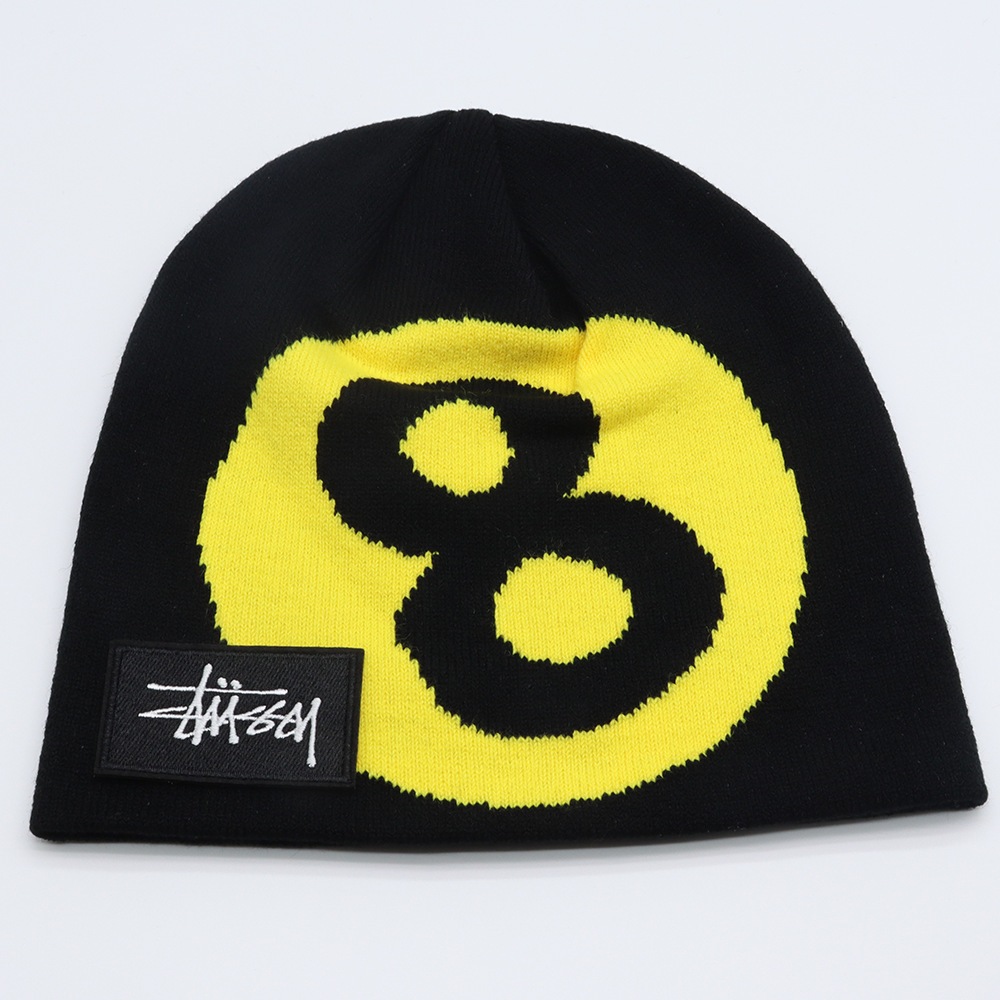 Stussy หมวกถักนิตติ้ง แจ็คการ์ด ดิจิทัล กันลม ให้ความอบอุ่น แบบสวมหัว สําหรับกลางแจ้ง