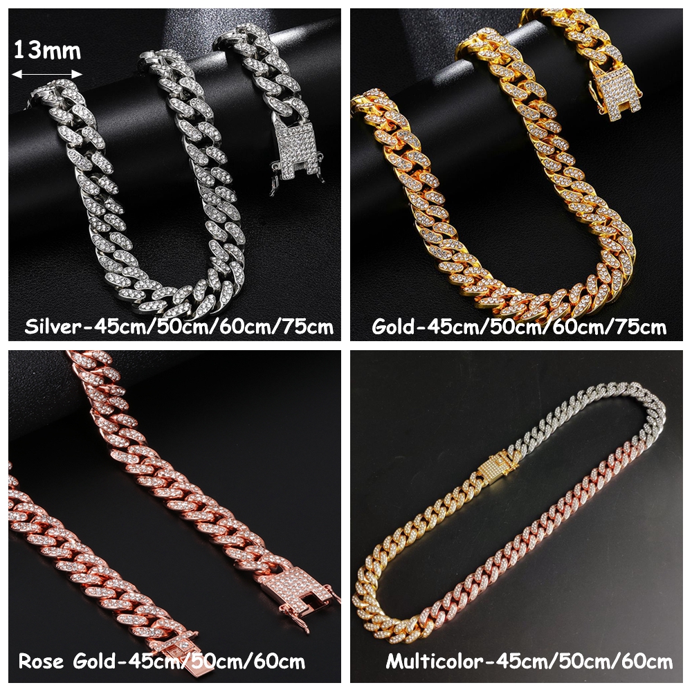 Subei สร้อยคอประดับเพชรเทียมสไตล์ฮิปฮอป 12 มม . สําหรับผู้หญิงและผู้ชาย