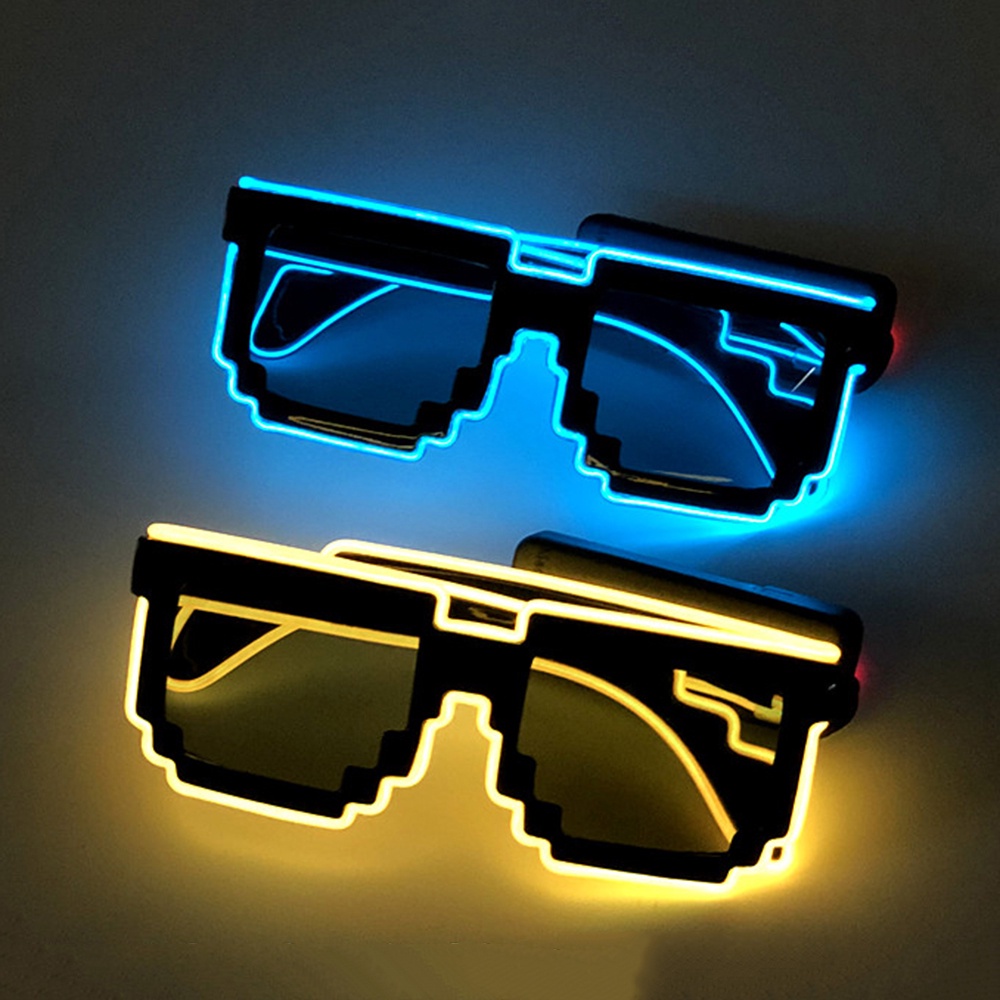 Tik Tok แว่นตากันแดด LED โมเสค เรืองแสง สําหรับบาร์ คอนเสิร์ต บาร์ KTV