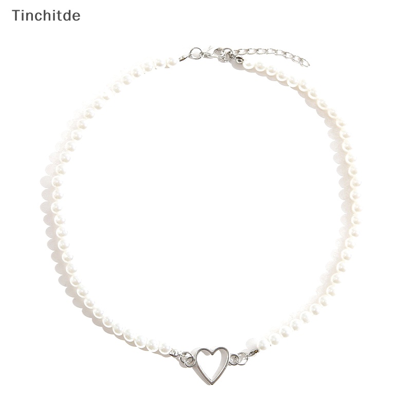 [Tinchitde] สร้อยคอโซ่ จี้รูปหัวใจ ประดับไข่มุก สไตล์วินเทจ เครื่องประดับแฟชั่น สําหรับผู้หญิง