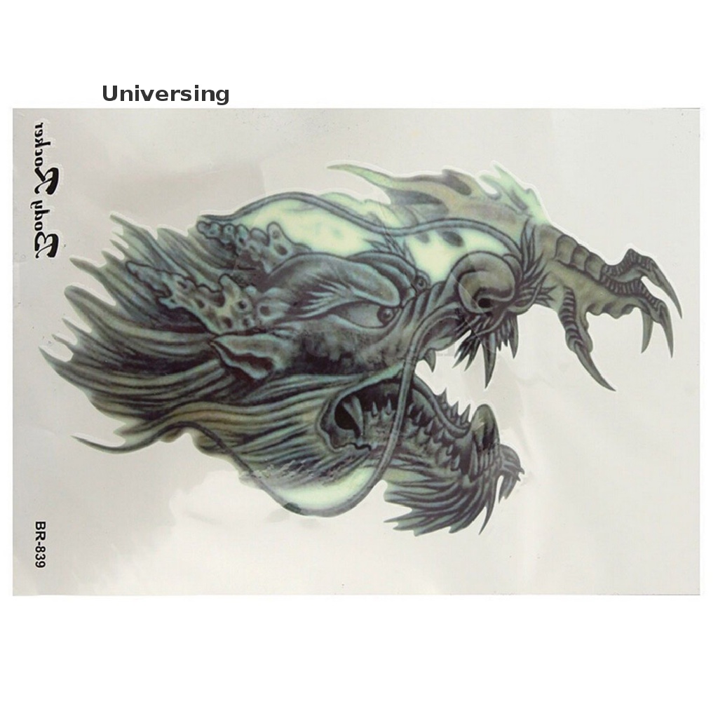 (Universing) สติกเกอร์รอยสักชั่วคราว ลายมังกร 3D กันน้ํา ขนาดใหญ่ สําหรับร่างกาย