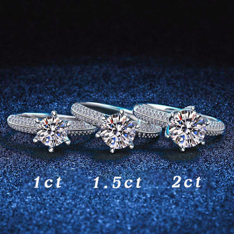 Vvi Moissanite Ring แหวนเงินแท้ 925 เพชรโมอีส สไตล์เกาหลี ของขวัญวันเกิด ของขวัญเทศกาล vvs/D ใบรับรองGRA 1ct-3ct