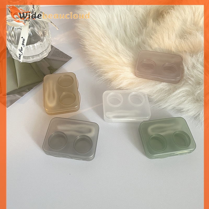 Widebeaucloud กล่องคอนแทคเลนส์ แบบใส แบบพกพา เรียบง่าย สําหรับเด็กผู้หญิง